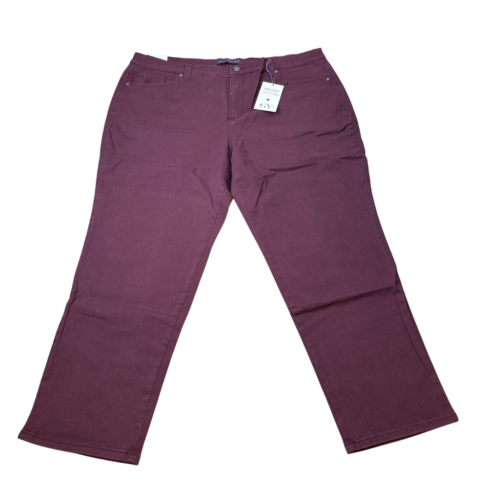 NWT Gloria Vanderbilt Amanda Womens 20W Short Burgundy Jeans Classic Rise